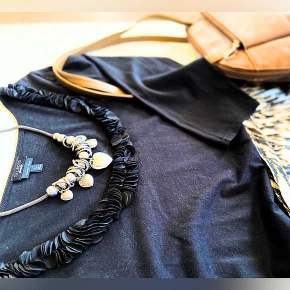 Talbots Black 3/4 Sleeve Blouse - Picture 2 of 6